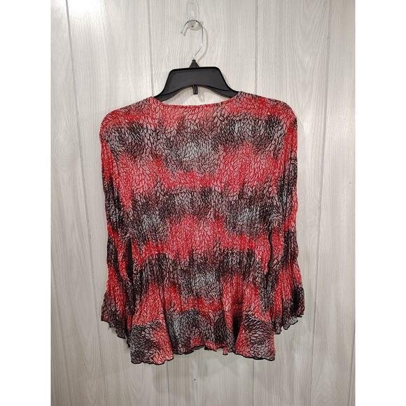 Whimsigoth Peasant top Size L Red Black lightweight Festival Boho Hippie Y2K - Picture 3 of 8